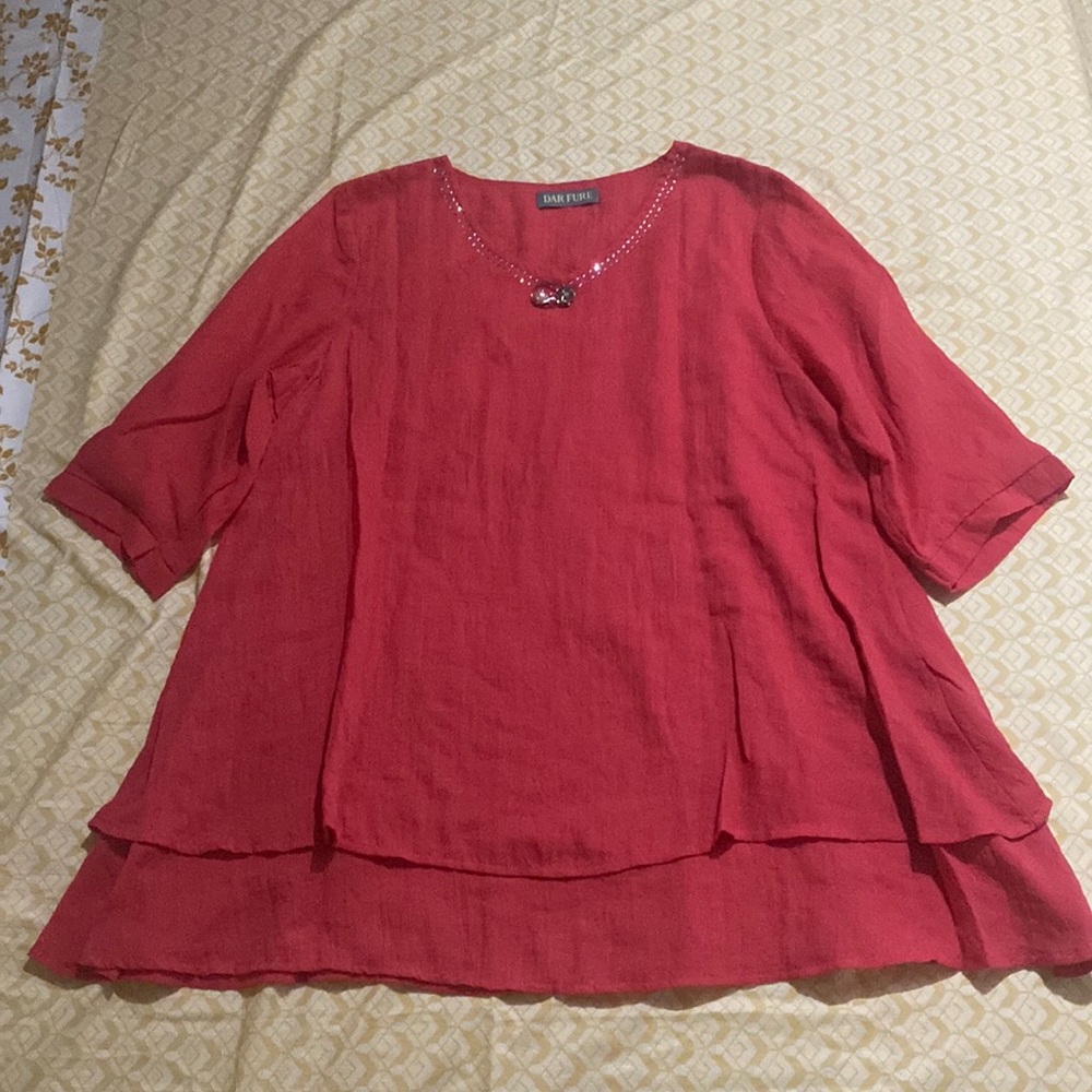 Coral blouse